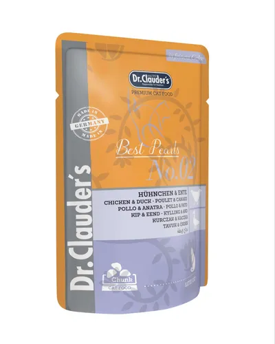 DR. Clauder's, Pui și Rață, plic hrană umedă pisici, (în aspic), 100g