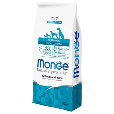 Monge Superpremium All Breeds Hypoallergenic Somon și ton 12 kg
