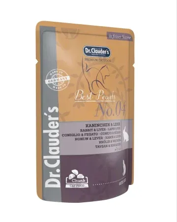 DR. Clauder's, Iepure și Ficat, plic hrană umedă pisici, (în sos), 100g