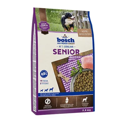 2 x bosch Senior pungă mare în pachet mixt Senior (12,5 kg ) / Senior Age & Weight (11,5 kg)