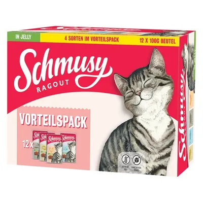 Schmusy Ragout în gelatină Mix 12 x 100 g