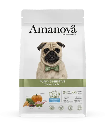 Hrană Uscată Câine Junior, Amanova Digestive, Hipoalergenic, Iepure, 2kg