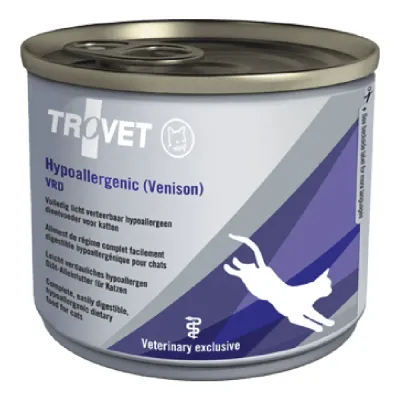 Trovet Hypoallergenic, Dietă Veterinară Umedă Pisică Adult, Căprioară, 200g