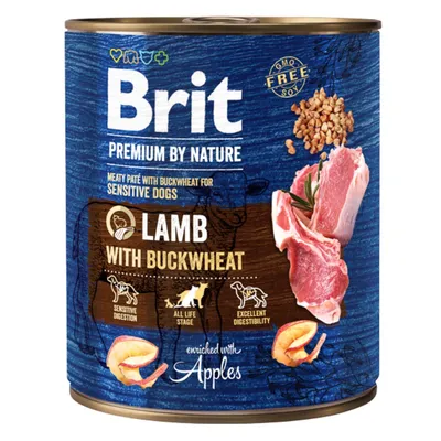 Brit Premium By Nature, Miel cu Hrișcă, conservă hrană umedă fără cereale câini, (pate), 800g
