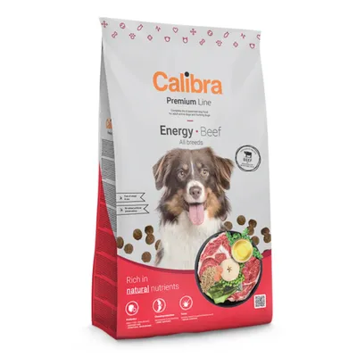 Calibra Premium Line Energy, Xs-Xl, Vită, hrană uscată câini, activitate intensă, 12kg