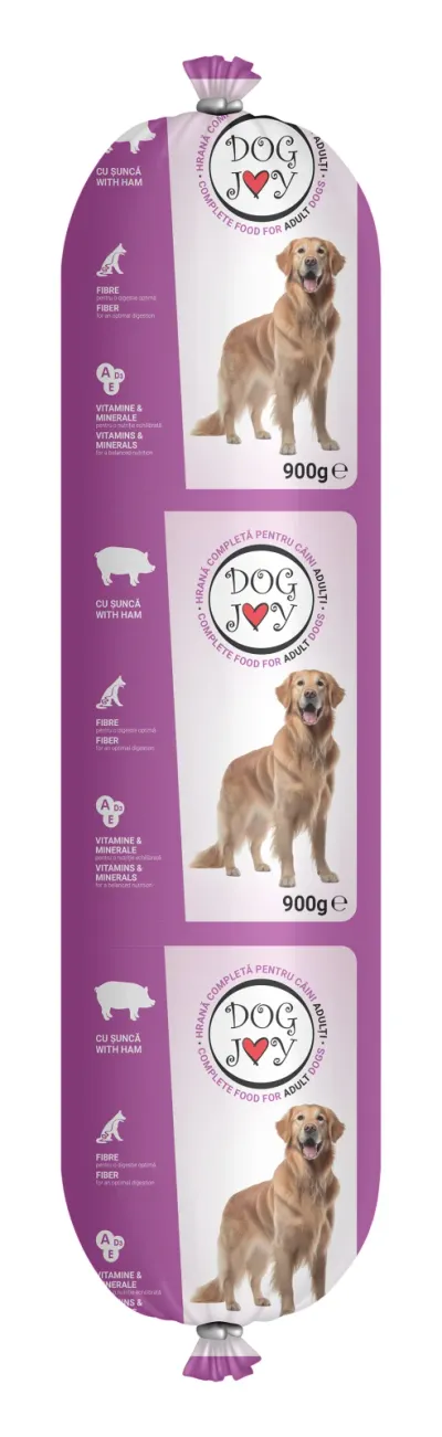 Salam, Hrană Umedă Câine Adult, Dog Joy, Șuncă, 900g