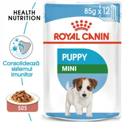 Royal Canin Mini Puppy, hrană umedă câini junior, (în sos), 85g
