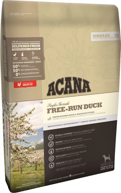 Acana Free-Run Duck - Rata si pere, 11,4 kg