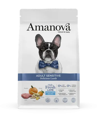 Hrană Uscată Câine Adult, Amanova Sensitive, Hipoalergenic, Miel, 2kg