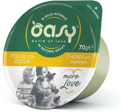 Oasy More Love Bol pentru pisici, cu Pui și dovleac 70g