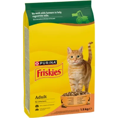 Friskies Hrană uscată pentru pisici Adulte, cu Pui, Ficat și Legume 10kg