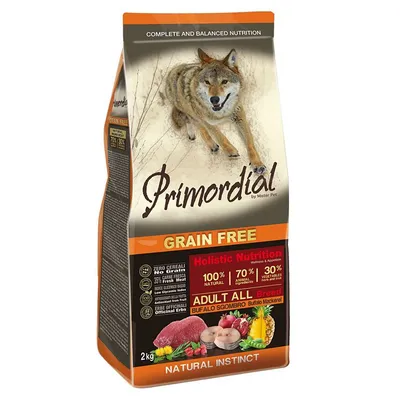 Primordial Holistic, Xs-Xl, Bizon și Macrou, hrană uscată fără cereale câini, 12kg