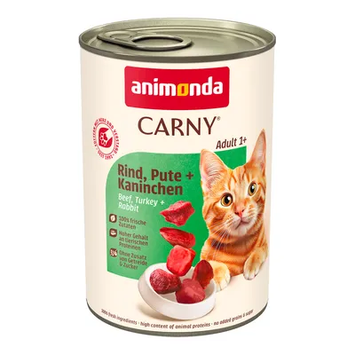 Animonda Carny Adult 6 x 400 g Vită, curcan și iepure