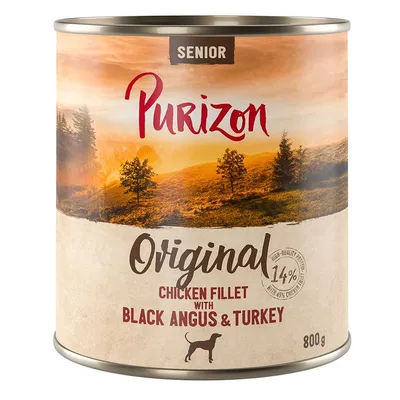 Purizon Original 12 x 800 g Senior: File de pui cu Black Angus