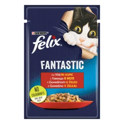 Felix Fantastic Vită în Aspic hrana umeda - 85 g