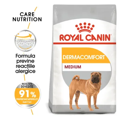 Royal Canin Medium Dermacomfort, hrană uscată câini, prevenirea iritațiilor pielii, 3kg