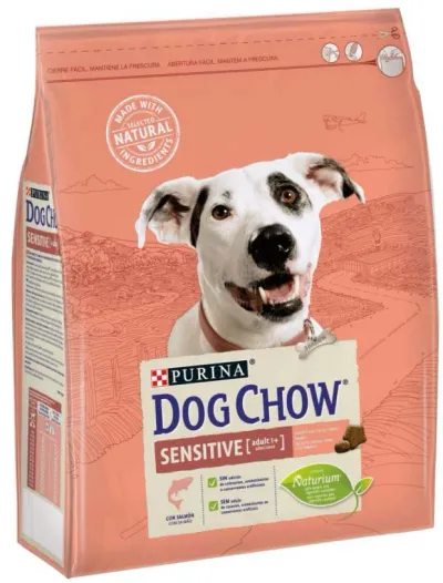 Dog Chow Hrană uscată pentru câini Adult Sensitive, Somon și Orez 2,5 kg