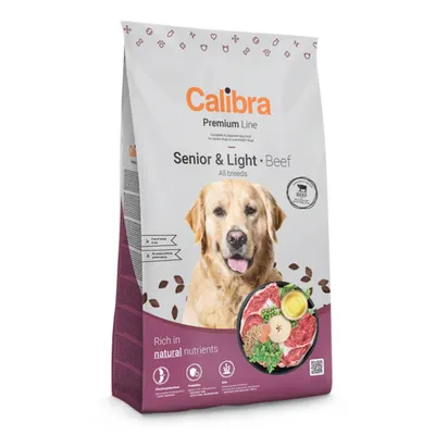 Calibra Premium Line Senior & Light, Xs-Xl, Vită, hrană uscată câini senior, obezitate, 12kg