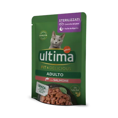 Hrană Umedă Pisică Adult, Ultima, Sterilizat, Somon, 85g