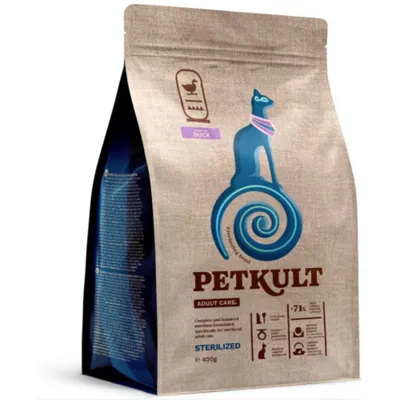 Petkult Adult Care Sterilised, Rață, hrană uscată pisici sterilizate, 7kg