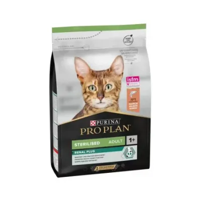 Purina Pro Plan Renal Plus Sterilised , Somon, hrană uscată pisici sterilizate, 400g