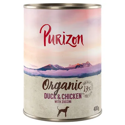 Purizon Organic 6 x 400 g Rață și pui cu dovlecel