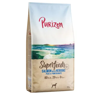 Purizon Superfoods Somon cu hering, mazăre și rodie 12 kg