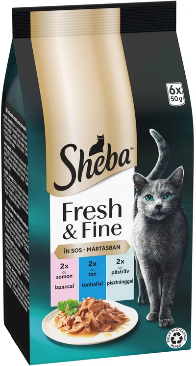 Sheba Fresh&Fine plicuri Mini selecții de Somon, Ton si Pastrav 6x50g