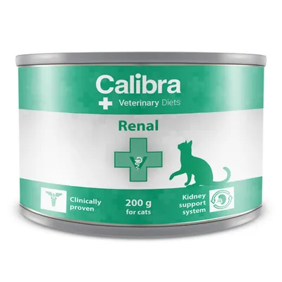 Calibra Veterinary Diets Renal, Pui, dietă veterinară, conservă hrană umedă pisici, sistem renal, (pate), 200g