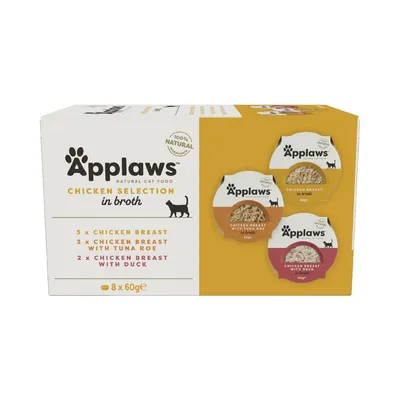 Pachet asortat Applaws Cat Pot 8 x 60 g Selecție cu pui