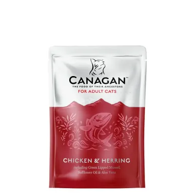 Canagan Plic hrană umedă pentru pisici, cu Pui și Hering 85g