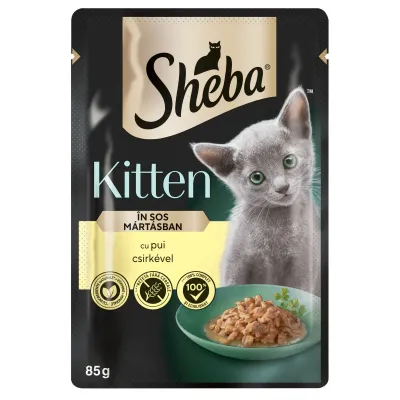 Sheba Kitten Plic hrană umedă pentru pisicuțe, cu Pui în sos 85g