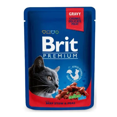 Brit Premium by Nature, Hrană Umedă Pisică Adult, Vită și Mazăre, 100g