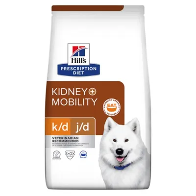 Hill's Prescription Diet k/d+j/d Kidney Care + Mobility, dietă veterinară câini, hrană uscată, sistem renal, sistem articular, 4kg