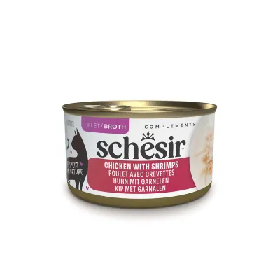 Hrană Umedă Pisică Adult, Schesir, Conservă, Pui și Creveți, 70g