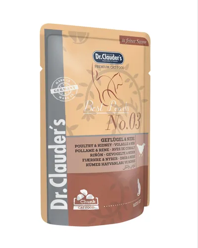 DR. Clauder's, Pasăre și Rinichi, plic hrană umedă pisici, (în sos), 100g