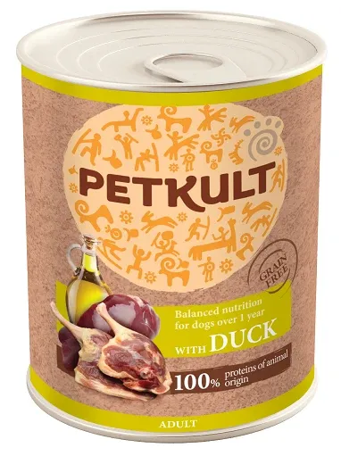 Petkult Conservă pentru câini, cu Rață 800 g