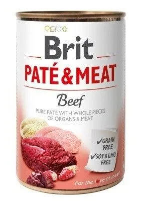 Brit Pate & Meat, Hrană Umedă Câine Adult, Vită, 400g