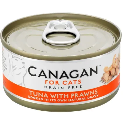Canagan Conservă pentru pisici, cu Ton și Creveți 75g