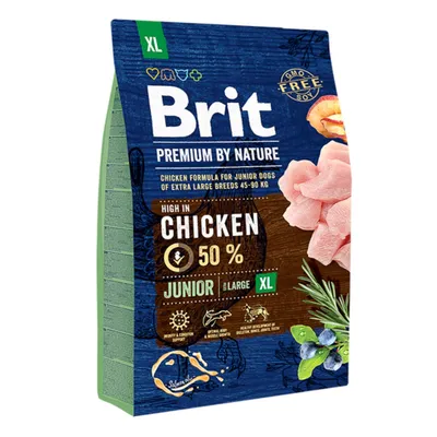 Brit Premium By Nature Junior Giant Breed, XL, Pui, hrană uscată câini junior, 3kg