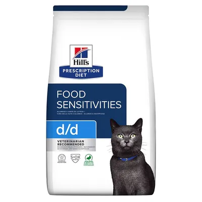 Hill's Prescription Diet d/d Food Sensitivities cu rață & mazăre verde 1,5 kg
