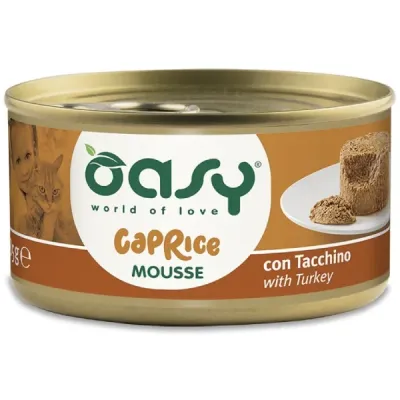 Oasy Caprice Conservă pentru pisici, Mousse Curcan 85g