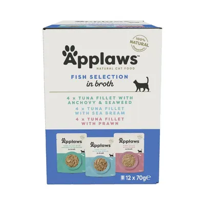 Pachet mixt Applaws Plicuri în supă 12 x 70 g Pachet mixt Pește (3 sortimente)