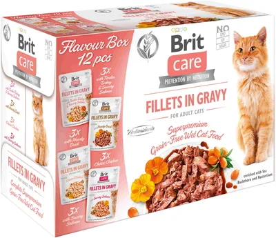 Brit Care Cat mix hrană umedă pentru pisici adulte 12 x 85 g