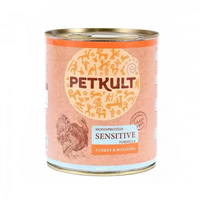 Petkult Sensitive Conservă pentru câini, Curcan și Cartof 800g