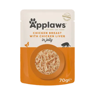 Applaws Piept, Pui și Ficat, plic hrană umedă pisici, (în aspic), 70g