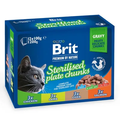 Brit Premium Cat 12 x 100 g Sterilised Plate