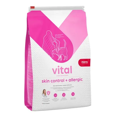 Mera Vital Skin Control, Rață, dietă veterinară, hrană uscată fără cereale pisici, piele & blană, alergii, 3kg
