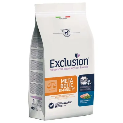 Exclusion Diet Metabolic & Mobility Medium/Large Porc și fibre 12 kg