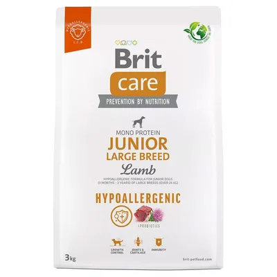 Brit Care Dog Hypoallergenic Junior Large Breed Miel și orez 3 kg